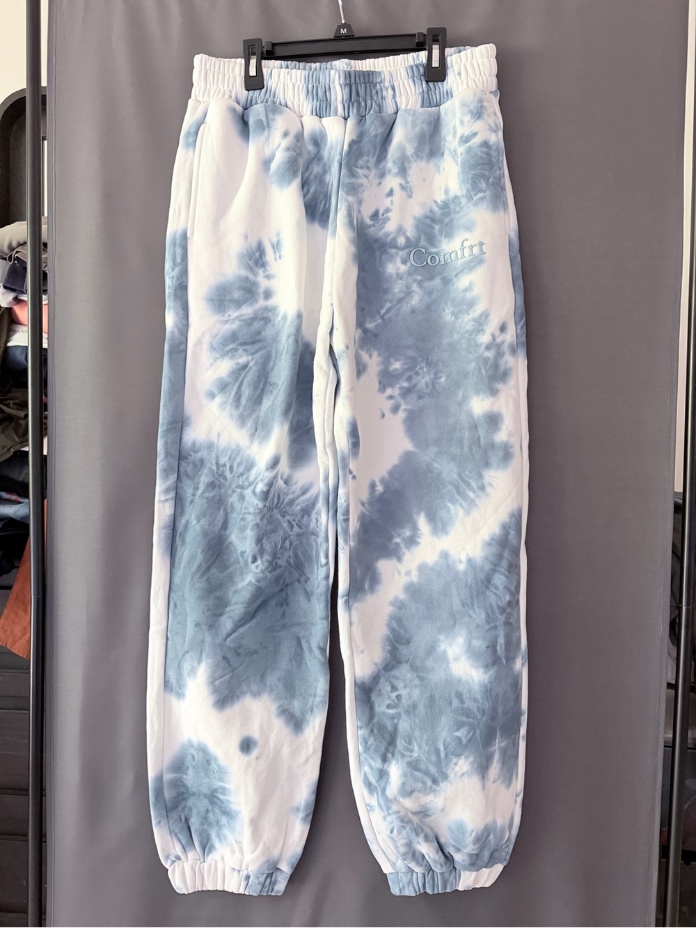 Comfrt Tie-Dye Track Pants - White & Blue New without tags